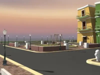 Cartoon Film Set 3D model