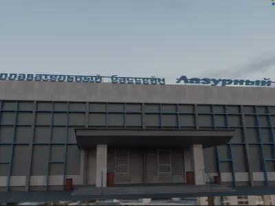 Lazurnyj Swimming Pool Pripyat before disaster 1986 3D model