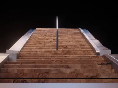 17 PBR Low Poly Stairs Low-poly 3D model