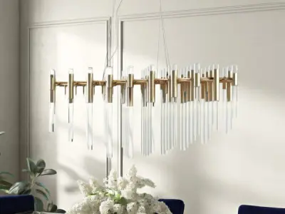 Chrome Galvan Light Unique - Statement Tiered Chandelier 3D model