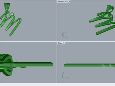 Alphabet Charm-Pendant - Letter M - P-65 3D print model