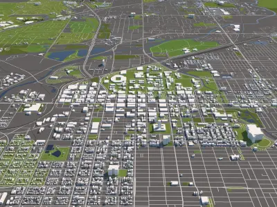 Lincoln Nebraska USA 50x50km 3D model