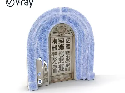 Ancient Ornate Doorway Model Pack Low-poly 3D model