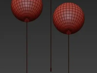 Brokis three spheres hanging from pole 3D model