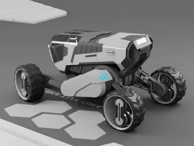 sci-fi planet explorer vehicle 3D model
