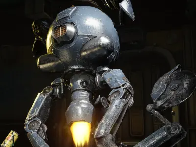 Robot Assistant Fallout Low-poly 3D model