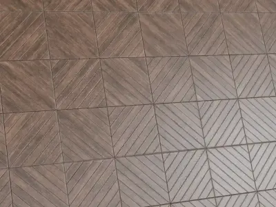 Geometric Triangular Oak Wood Parquet PBR Texture