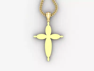 Light Gold 18K Cross Pendant 1CP077 3D print model