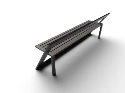 Bench  M17 Low-poly 3D model