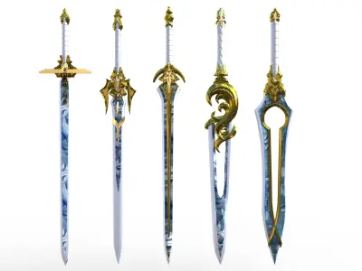 Celestials wepons Low-poly 3D model