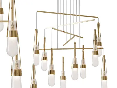 Light Blown Glass Mobile Pendant 3D model