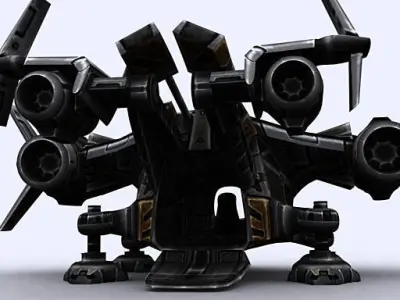 3DRT - Sci-Fi Dropship 1  Low-poly 3D model