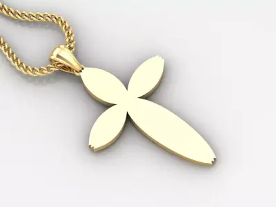Light Gold 18K Cross Pendant 1CP086 3D print model