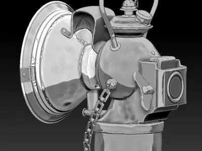 Low-Poly Carbide Lamp  Low-poly 3D model