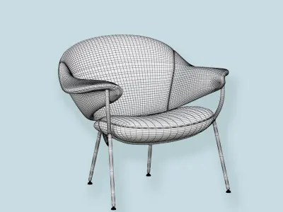 Murano lounge chair - velvet 3D model