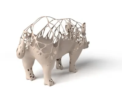 Wildboar Dust Voronoi Low-poly 3D model