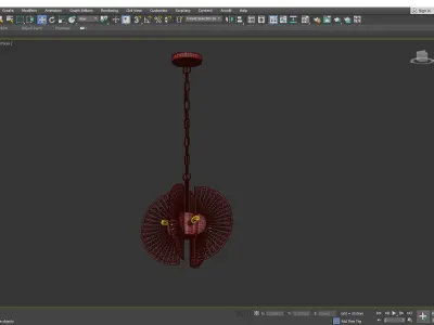 LOFTEY gold chandelier with crystals hanging from it Low-poly 3D model