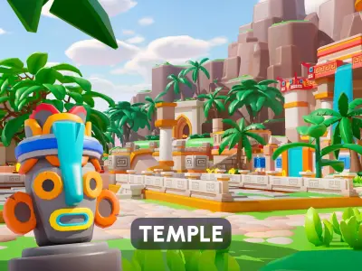 Temple Low-poly 3D model