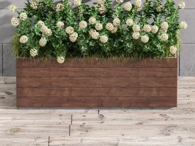 Outdoor Plant Set 001 Plant Box 3D model