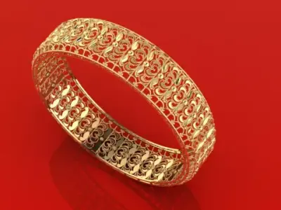 1353 Art Nouveau Style Bangle 21gm 3D print model