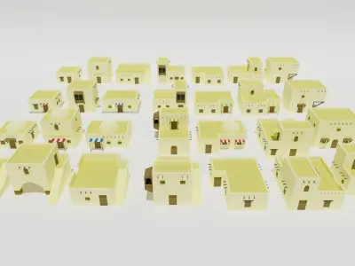 Desert House Pack Low-poly 3D model
