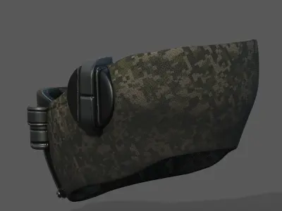 Gas mask respirator scifi futuristic 3d  Low-poly 3D model 18