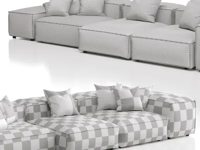 Living Divani Extra Soft Sofa Three Seater 3D model