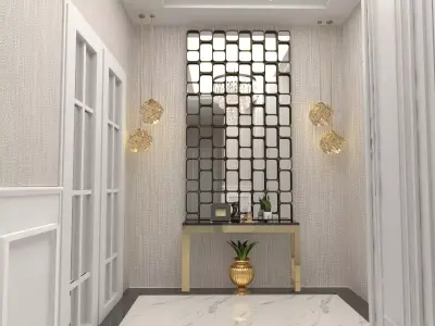 hall design Low-poly 3D model