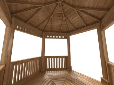 Hexagonal Retreat Pavilion Forever  Redwood 3D model