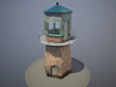 Abandoned Guard Tower 01 Low-poly 3D model