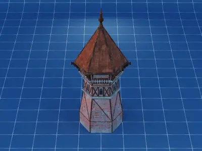 Medieval Watchtower 02 Low-poly 3D model