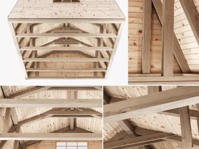 Wooden Ceiling V14  3D model