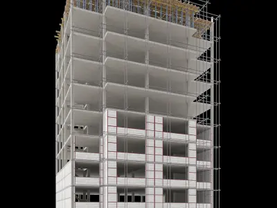 Modular Construction Site Low-poly 3D model