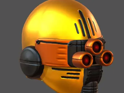 Gas mask helmet 3d model scifi Low-poly  Low-poly 3D model 381