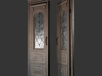 Old wooden door with 2 wings Texture