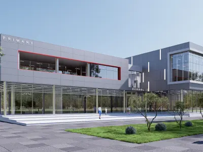 school Low-poly 3D model