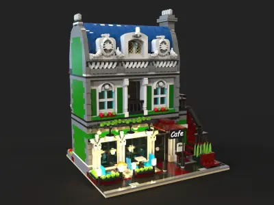 Lego Cafe Low-poly 3D model