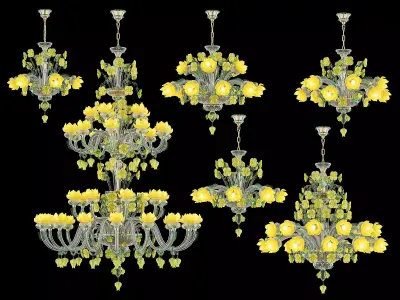 89330 Osgona Collection of Murano Glass Lamps 3D Model Pack