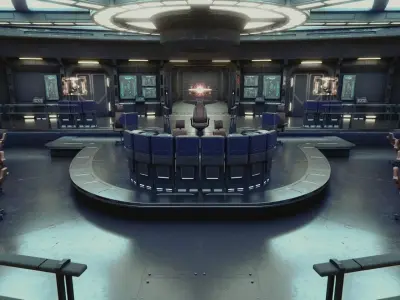 Starship Command Center High Poly PBR 3D model