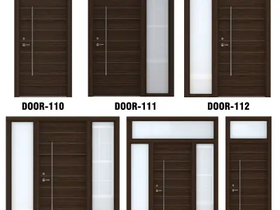 Door Collection-004 Dark Wood 3D model