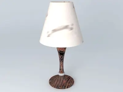 lamp wooden table with shade Free 3D model purchase