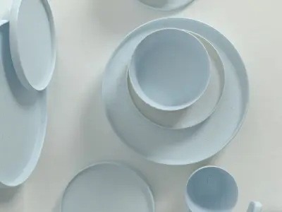 Tableware Collection ceramic dinnerware set - light 3D model