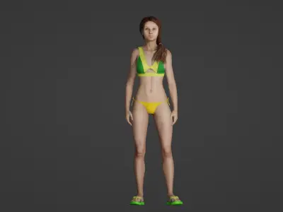 Realistic 3D Model of a Tranquil Beach Beauty 3D model