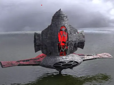 Sci-Fi Drake interceptor Ship 8 3D model