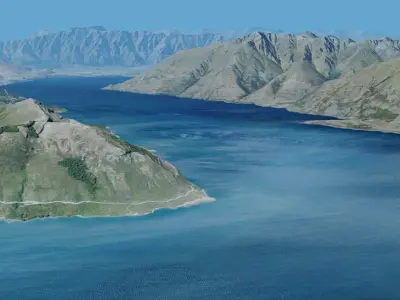 Mountains Valley Range - Queenstown New Zealand 3D model