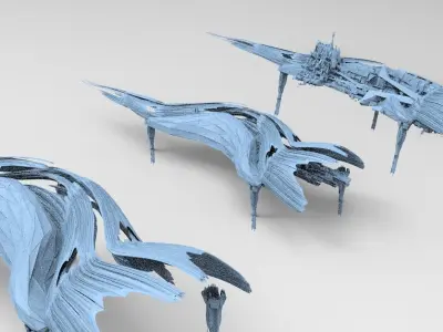 Hybrid base design Exterior Ship 3 models 3D model