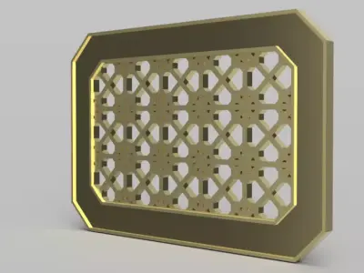 Panel 4 brass plate with squares 3D model