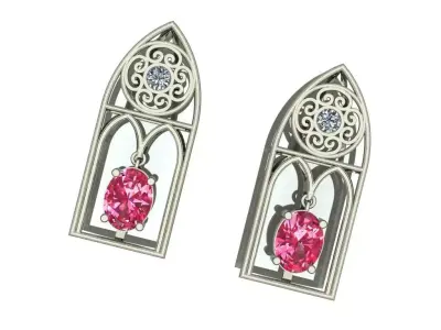 Romeo and Juliets Soliloquy Earrings jewelry 3D model - for Her 3D print model