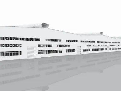 factory warehouse  low poly model free download 3D model