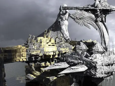 Holy Vatican space station exteriors 3D model